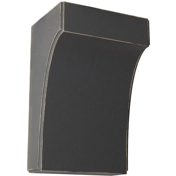 Ekena Millwork 5 1/4"W x 4"D x 8"H Clarksville Wood Vintage Decor Bracket, Black BKTWD05X04X08CVBL - main